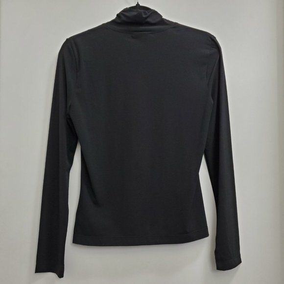 𝅺St. John Collection Nuda Black Fine Jersey Turtleneck Shell - Picture 4 of 4